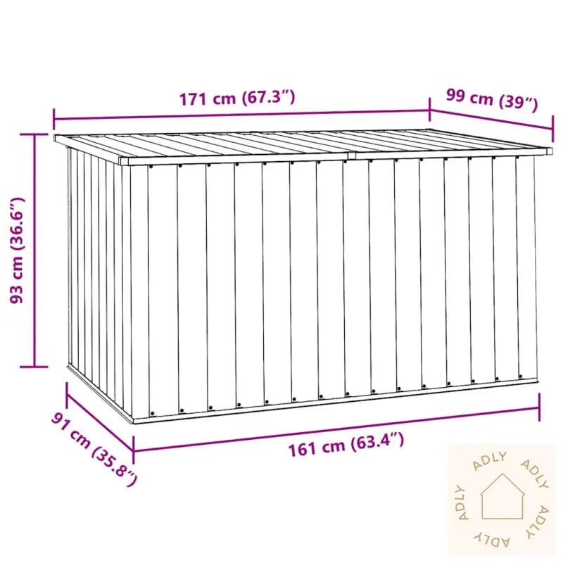 Oppbevaringskasse 171X99X93 Cm Antrasitt