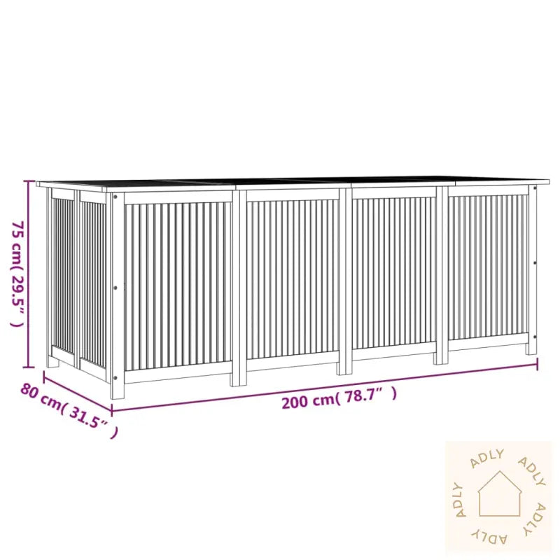 Putekasse 200X80X75 Cm Heltre Akasie