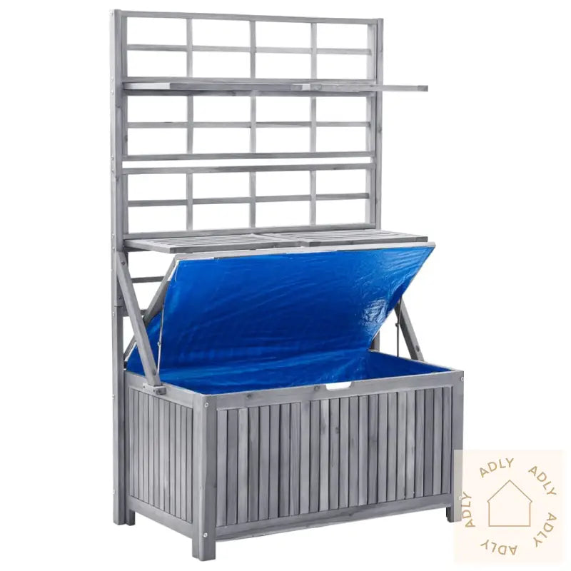 Oppbevaringsboks Med Espalier Grå 99X55X160 Cm Heltre Akasie