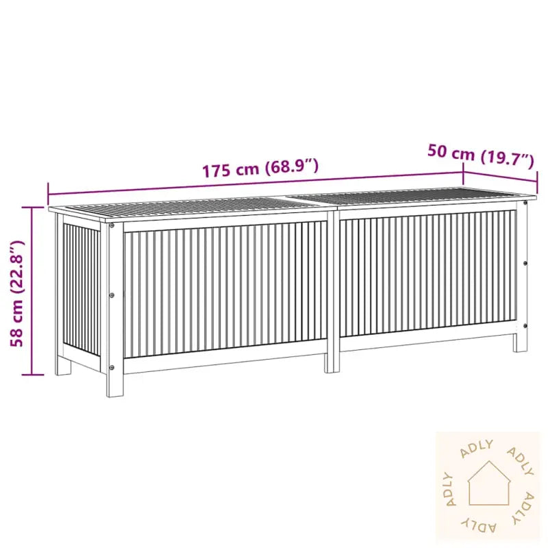 Putekasse 175X50X58 Cm Heltre Akasie
