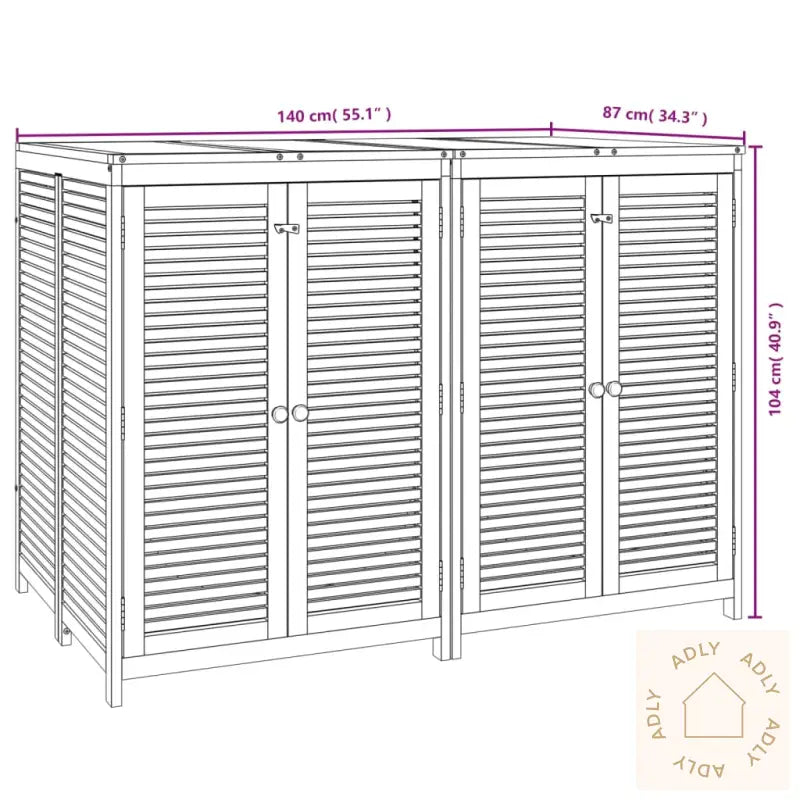Putekasse 140X87X104 Cm Heltre Akasie