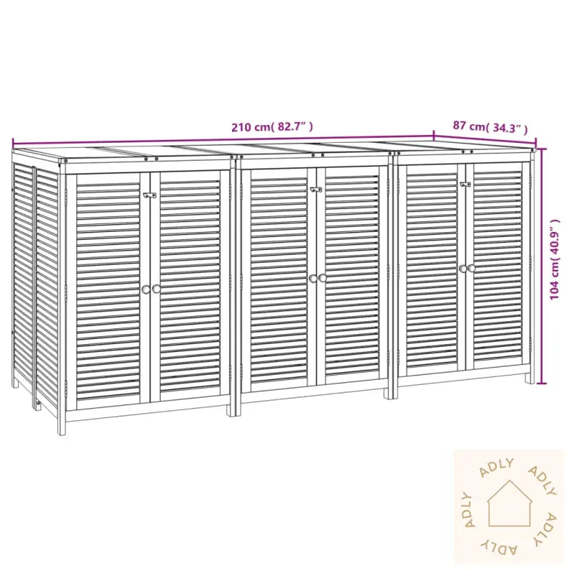 Putekasse 210X87X104 Cm Heltre Akasie