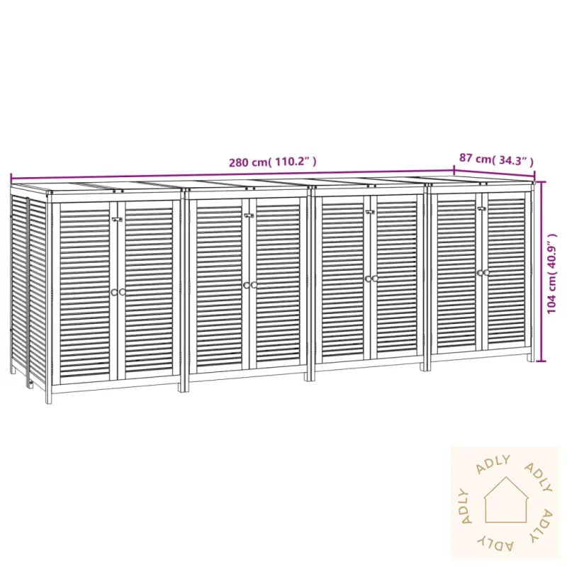 Putekasse 280X87X104 Cm Heltre Akasie