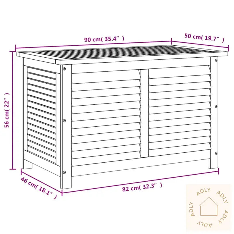 Putekasse Med Lameller 90X50X56 Cm Heltre Akasie