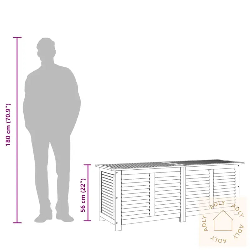 Putekasse Med Lameller 150X50X56 Cm Heltre Akasie