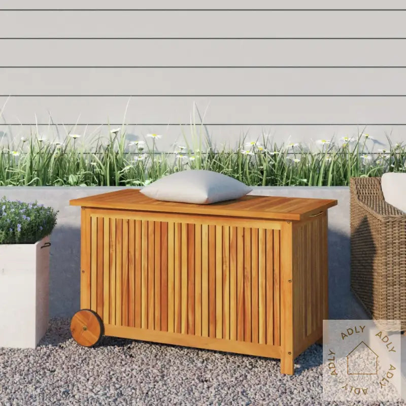 Putekasse Med Hjul 90X50X58 Cm Heltre Akasie