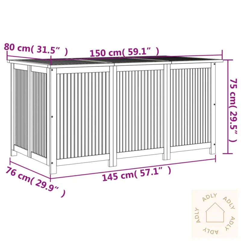 Putekasse 150X80X75 Cm Heltre Akasie