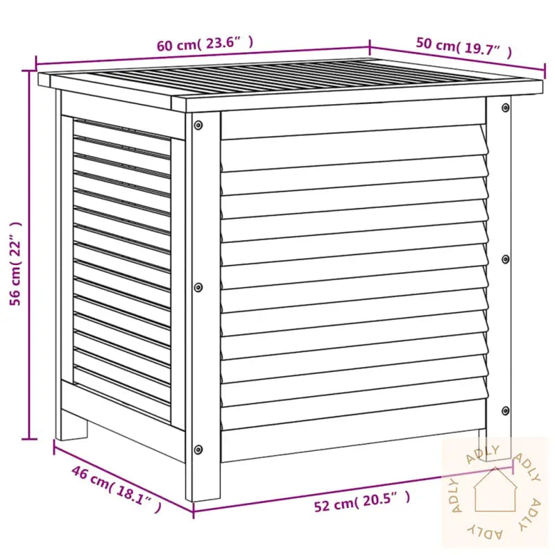 Putekasse Med Lameller 60X50X56 Cm Heltre Akasie