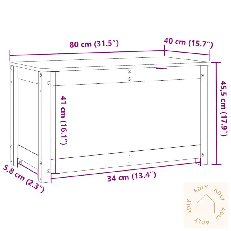 Putekasse Hvit 80X40X45,5 Cm Heltre Furu