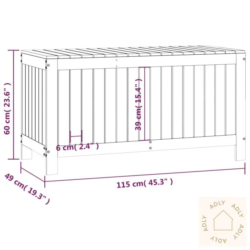 Putekasse Hvit 115X49X60 Cm Heltre Furu