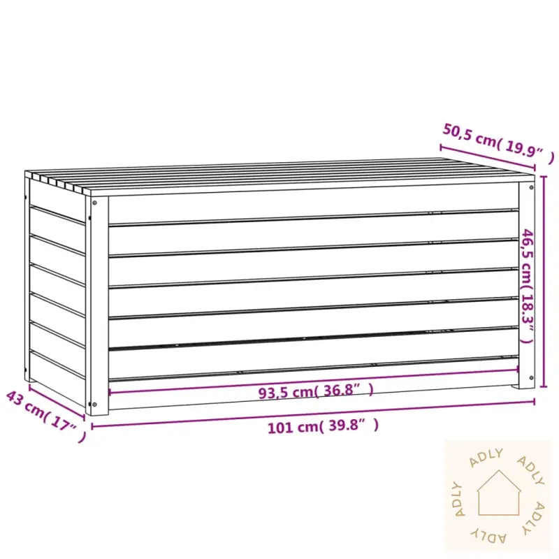 Hagekasse Svart 101X50,5X46,5 Cm Heltre Furu