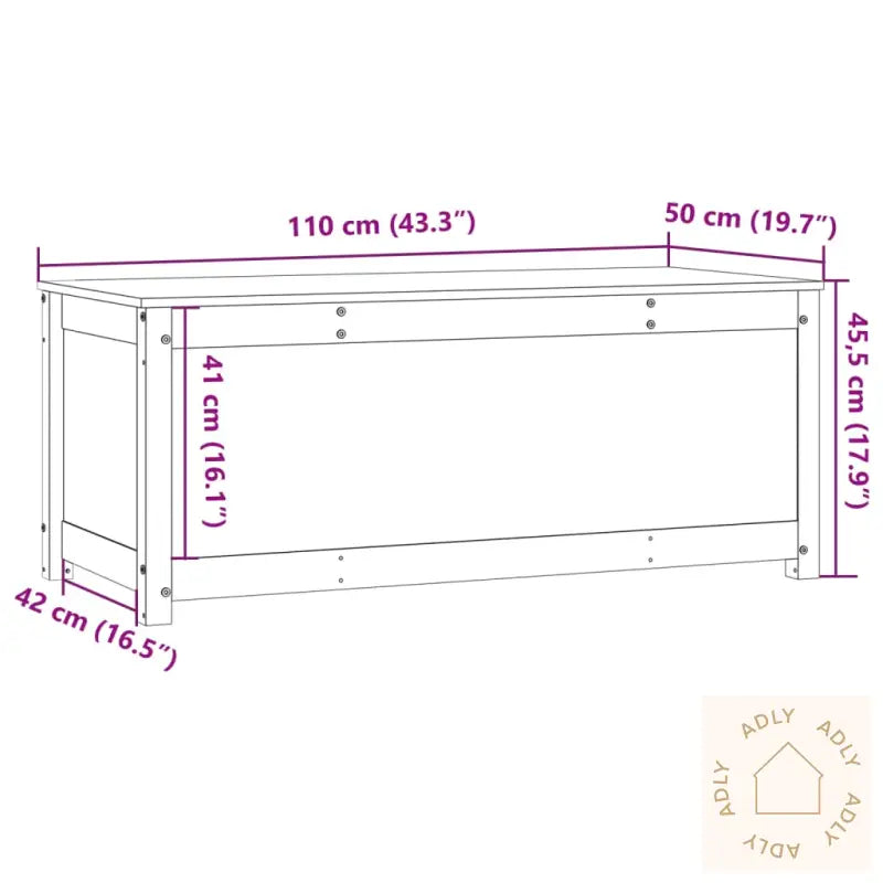 Putekasse Hvit 110X50X45,5 Cm Heltre Furu