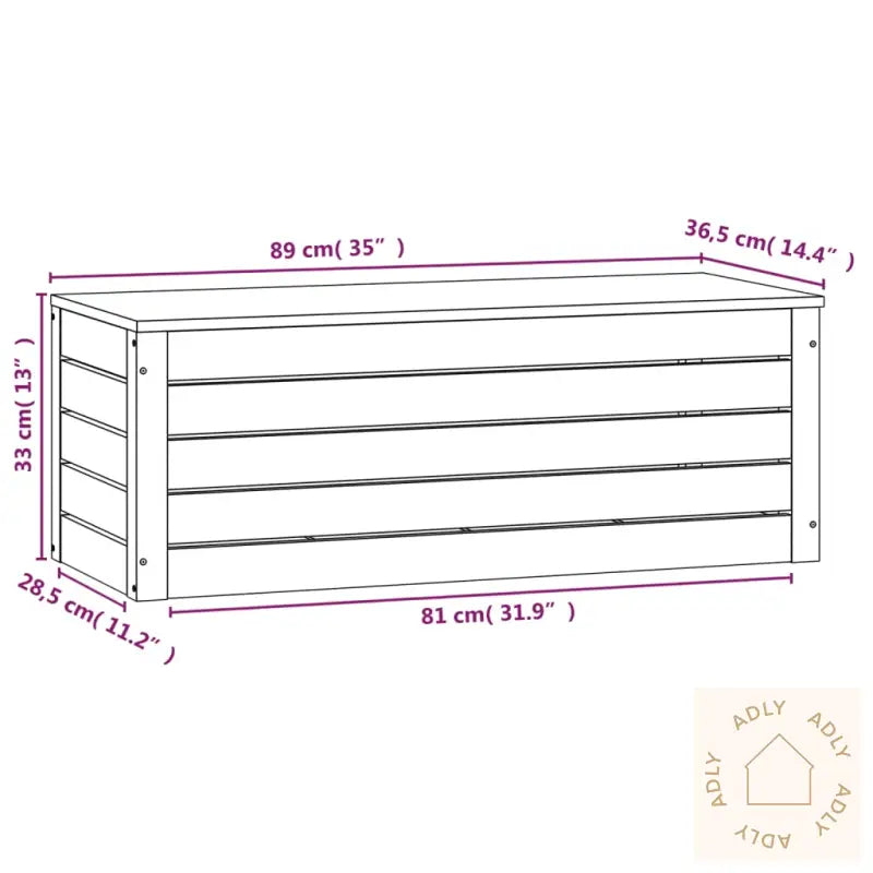 Putekasse Hvit 89X36,5X33 Cm Heltre Furu