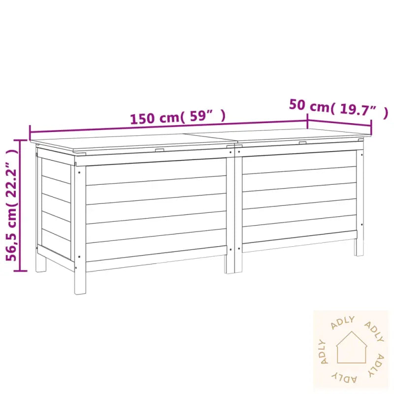 Putekasse Hvit 150X50X56,5 Cm Heltre Gran