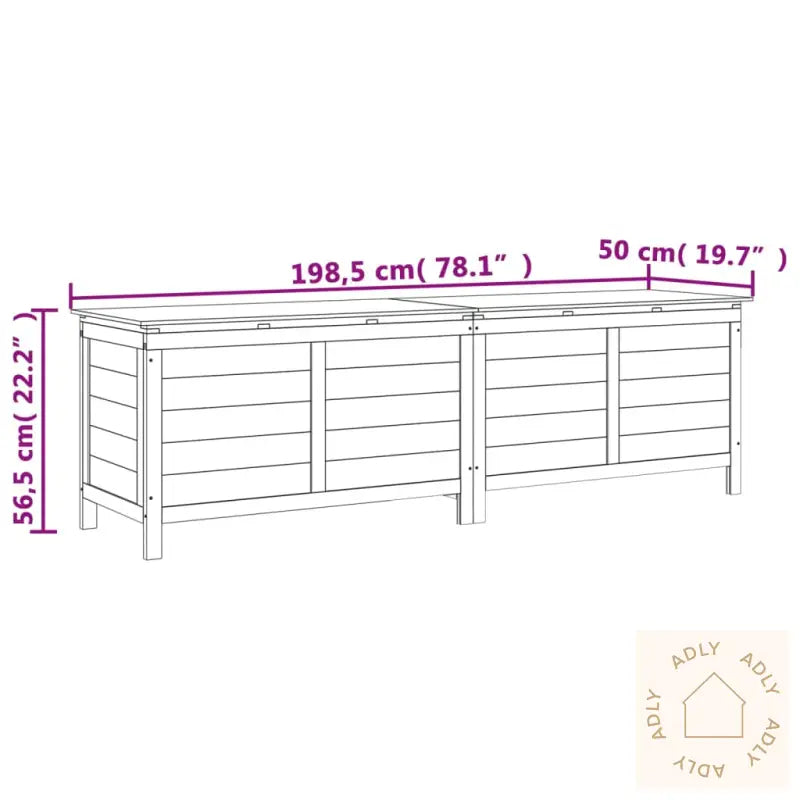 Putekasse Brun 198,5X50X56,5 Cm Heltre Gran