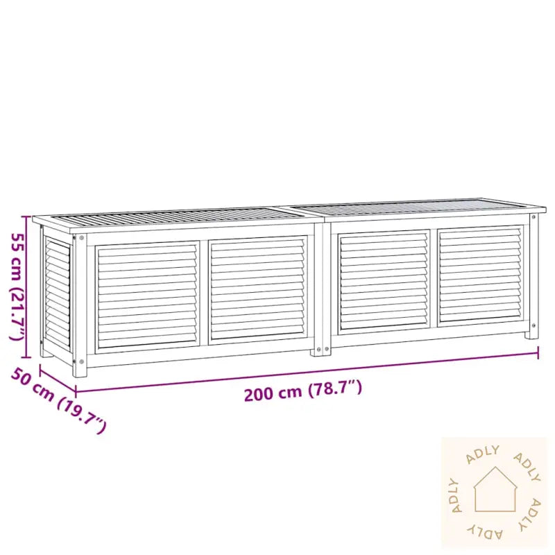 Putekasse Med Pose 200X50X53 Cm Heltre Teak