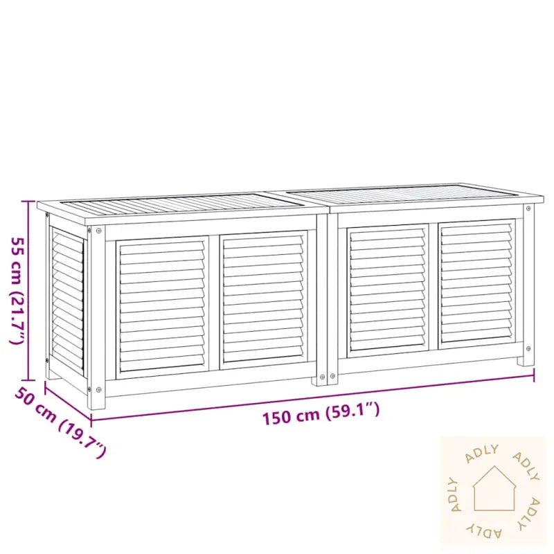 Putekasse Med Pose 150X50X55 Cm Heltre Teak
