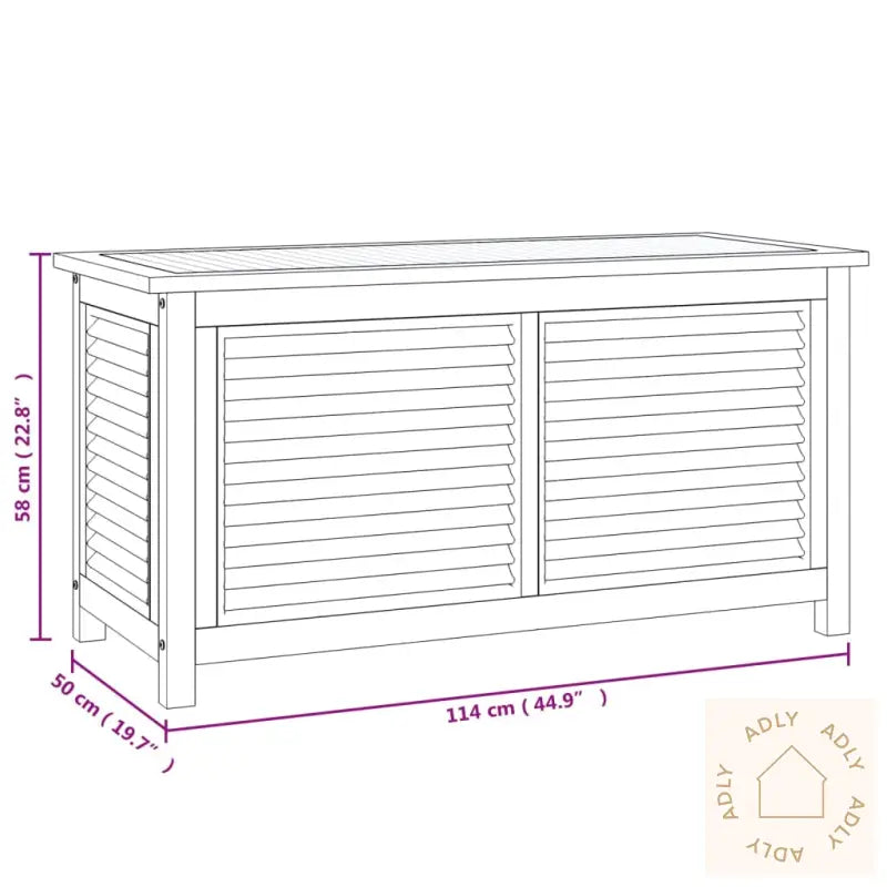 Putekasse Med Pose 114X50X58 Cm Heltre Teak