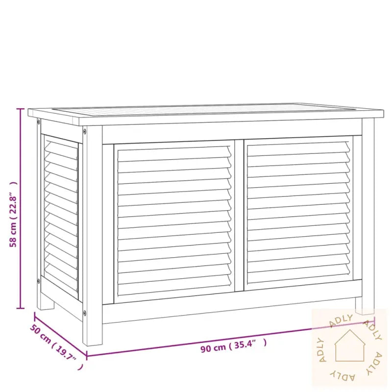 Putekasse Med Pose 90X50X58 Cm Heltre Teak