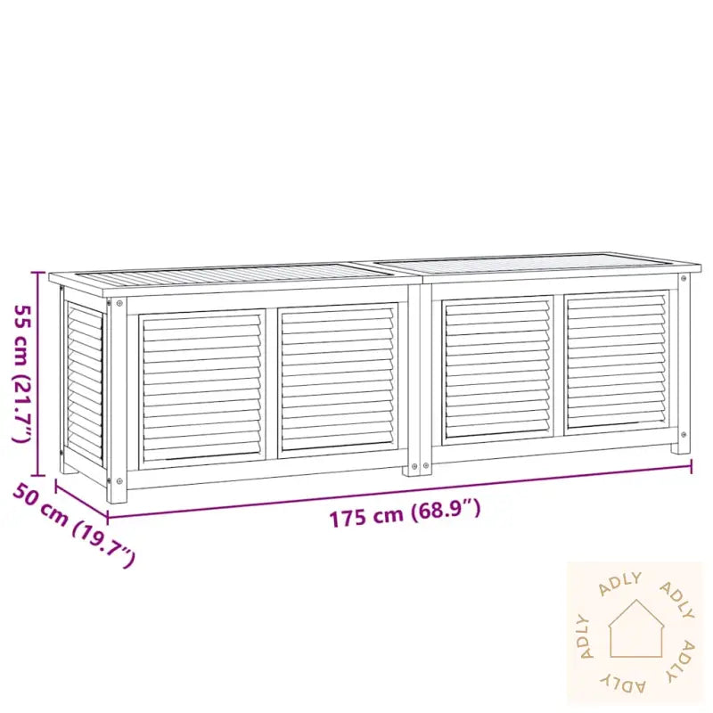 Putekasse Med Pose 175X50X55 Cm Heltre Teak