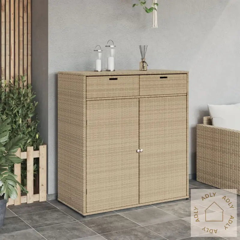 Putekasse Beige 105X55X113 Cm Polyrotting