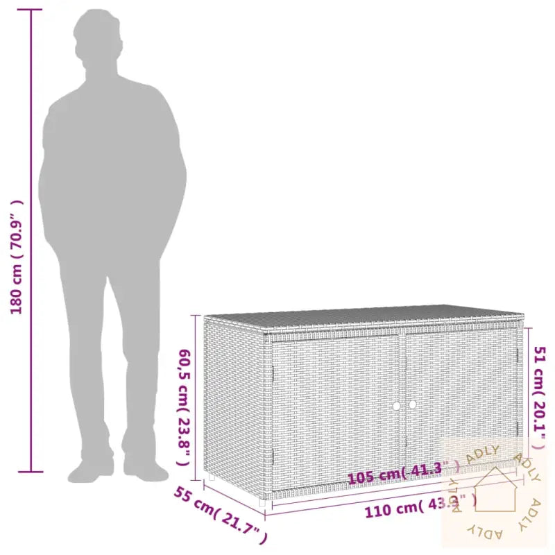 Putekasse Svart 110X55X60,5 Cm Polyrotting