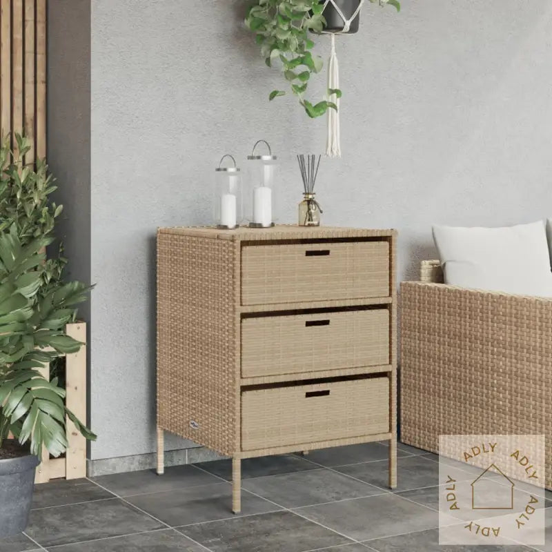 Putekasse Beige 55X59X80 Cm Polyrotting