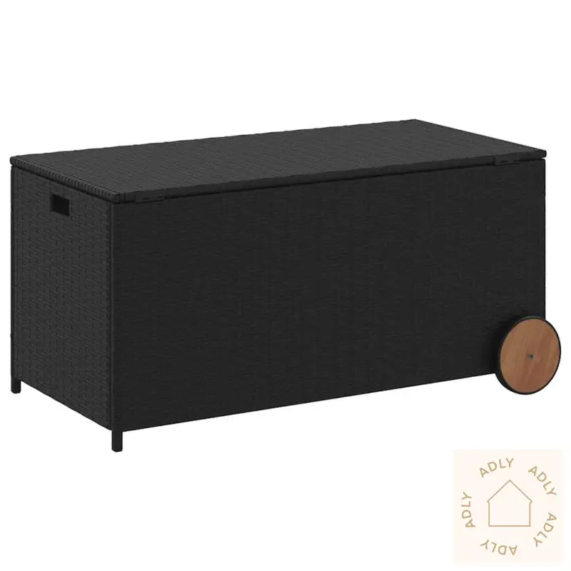 Putekasse Med Hjul Svart 190L Cm Polyrotting
