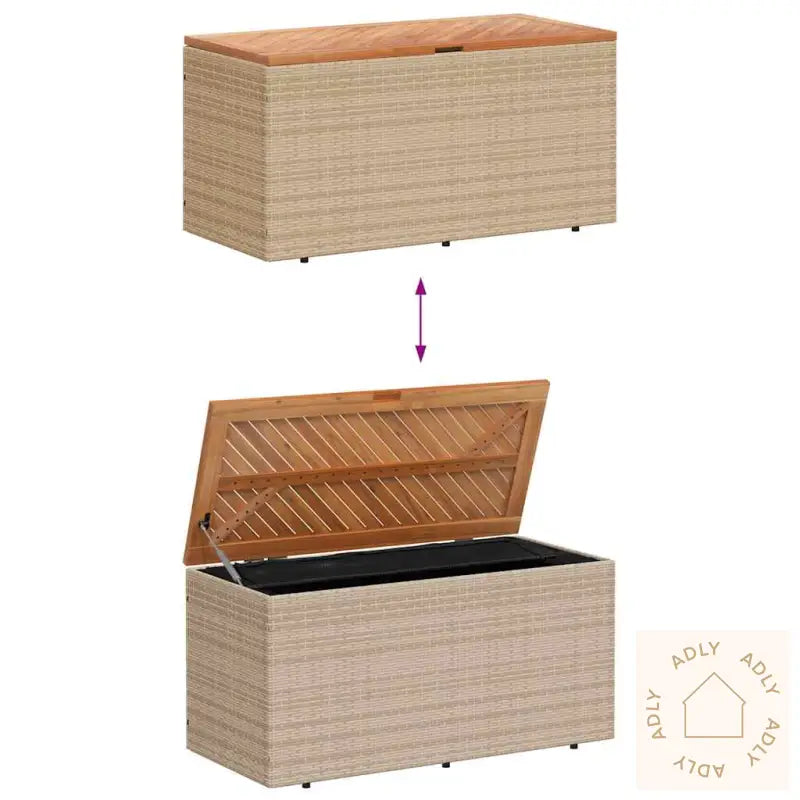 Putekasse Beige 110X50X54 Cm Polyrotting Akasie