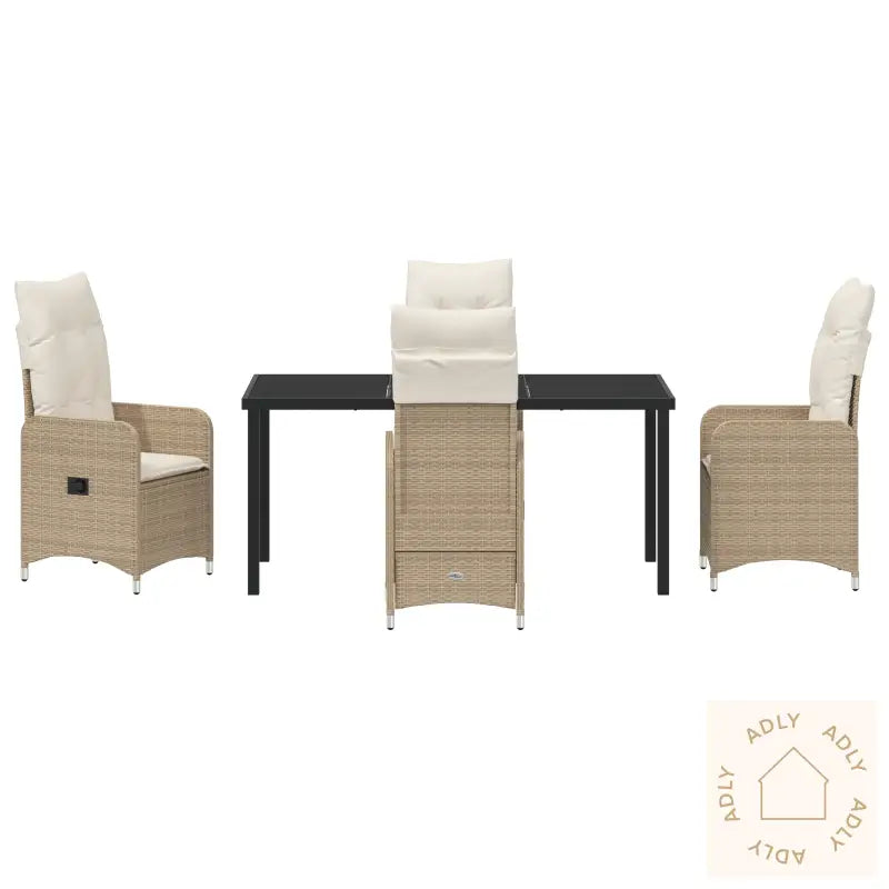 5 Deler Hagedining-Sett Med Puter Beige Poly Rotting