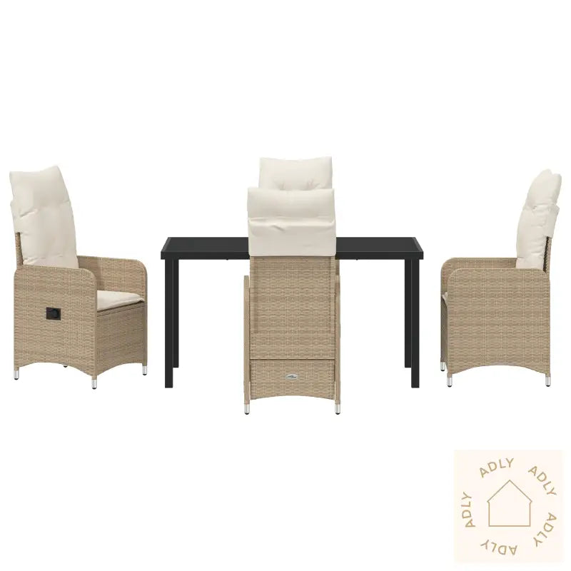 5 Delers Hage Spise Sett Med Puter Beige Poly Rottings