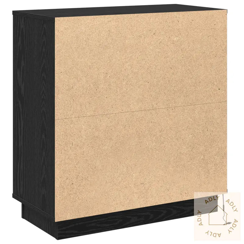 Sideboard Med Led Svart Eik 71X34,5X75 Cm Konstruert Tre
