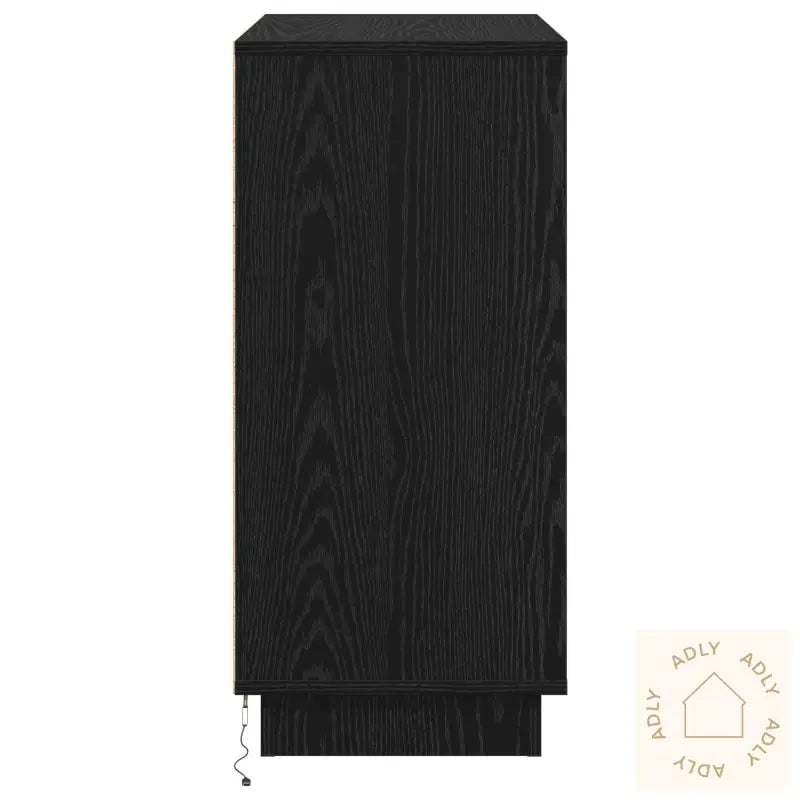 Sideboard Med Led Svart Eik 71X34,5X75 Cm Konstruert Tre