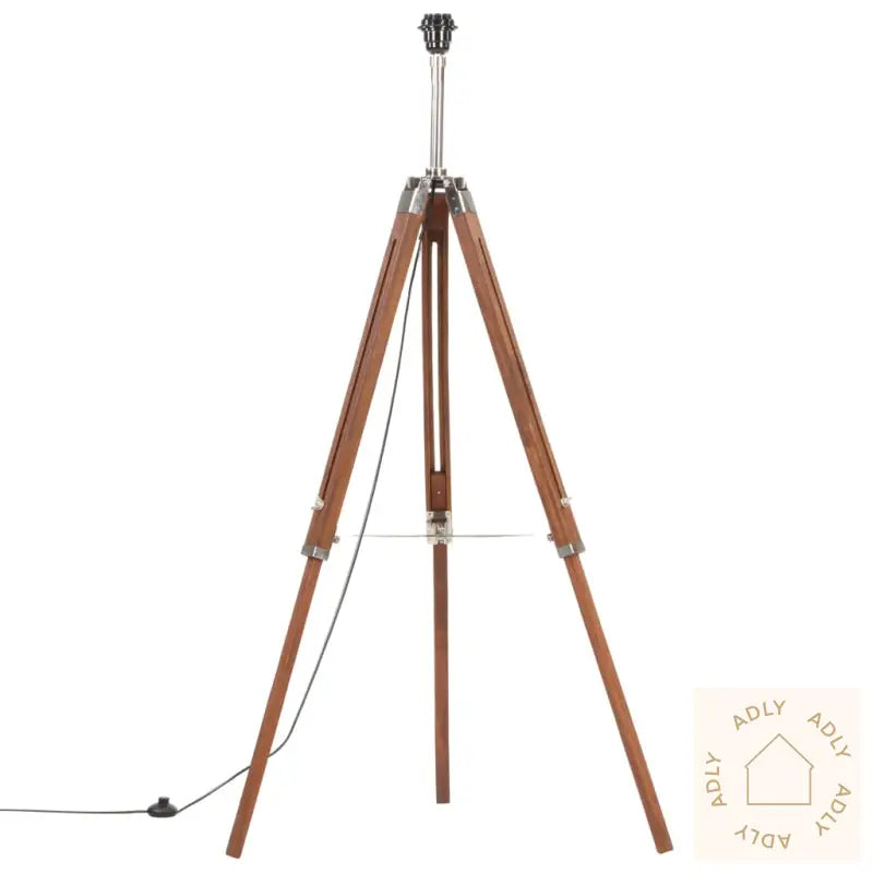 Gulvlampe Med Stativ Honningbrun Og Hvit Heltre Teak 141 Cm