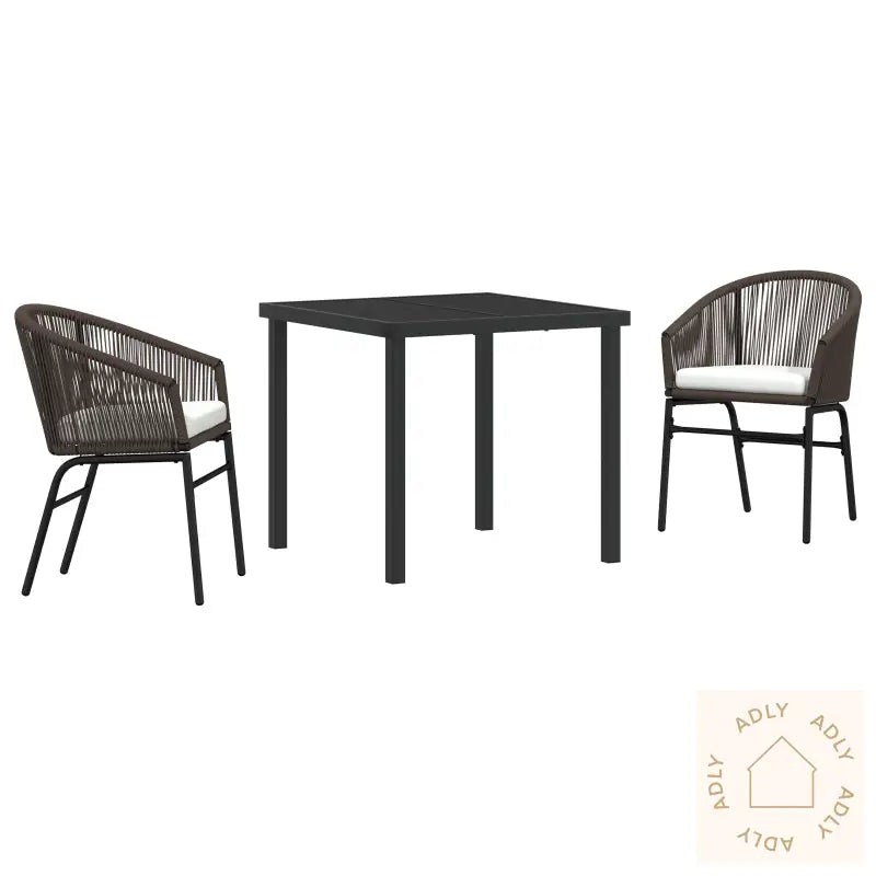 3-Delt Hagespisesett I Brun Poly-Rattan