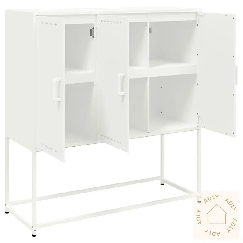 Highboard Hvit 100,5X39X107 Cm Stål