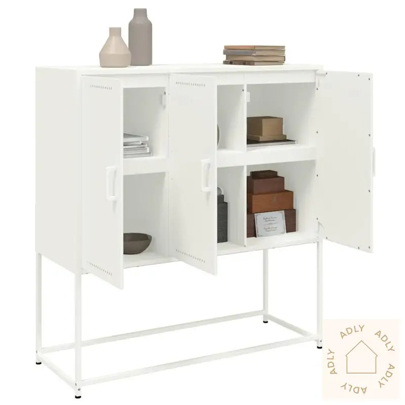 Highboard Hvit 100,5X39X107 Cm Stål
