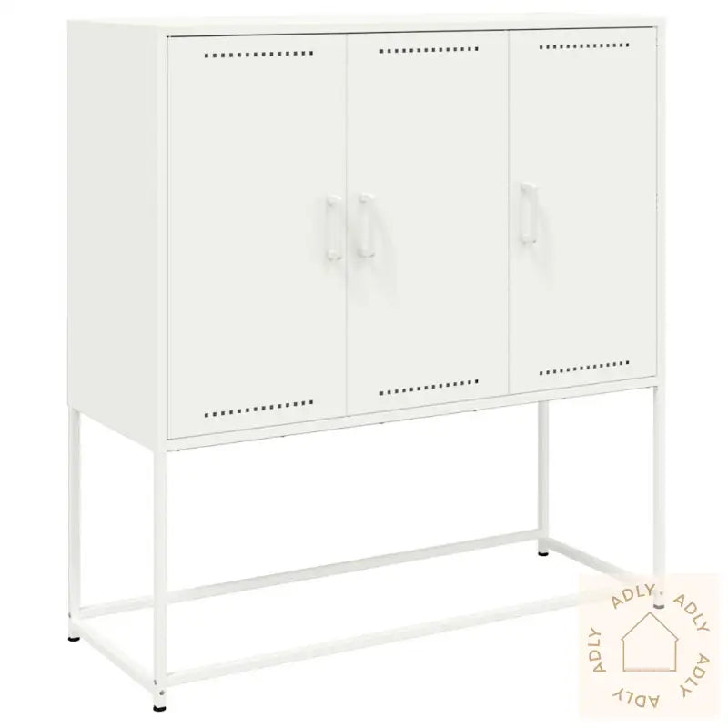 Highboard Hvit 100,5X39X107 Cm Stål