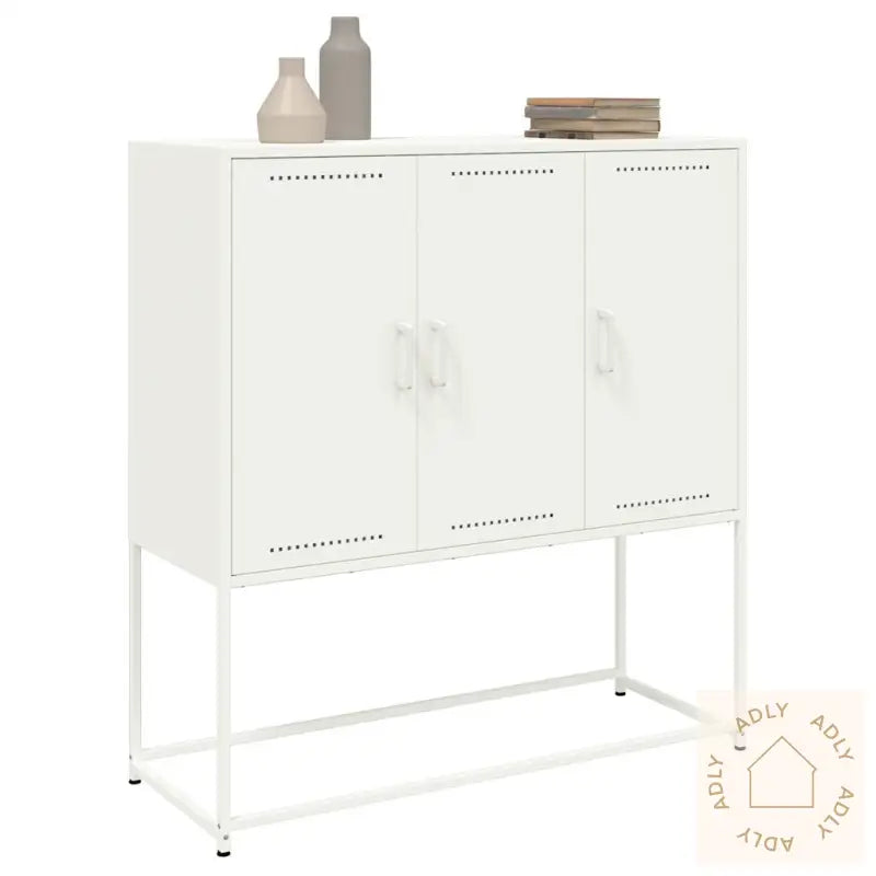 Highboard Hvit 100,5X39X107 Cm Stål
