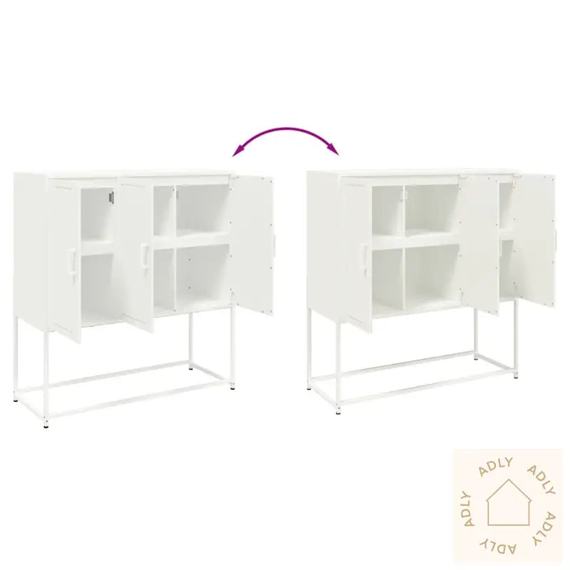 Highboard Hvit 100,5X39X107 Cm Stål