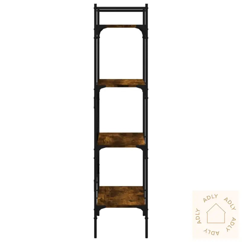 Bokhylle 4 Etasjer Røkt Eik 56X31,5X138,5 Cm Konstruert Tre