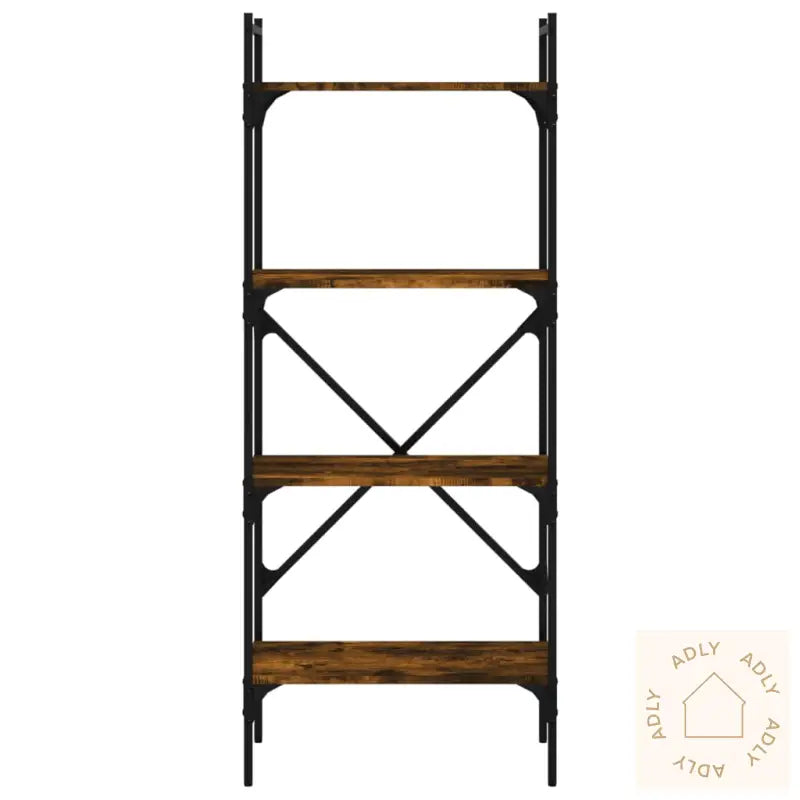 Bokhylle 4 Etasjer Røkt Eik 56X31,5X138,5 Cm Konstruert Tre