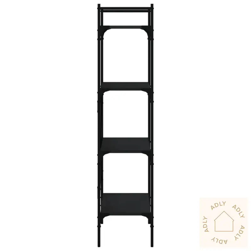 Bokhylle 4 Etasjer Svart 56X31,5X138,5 Cm Konstruert Tre