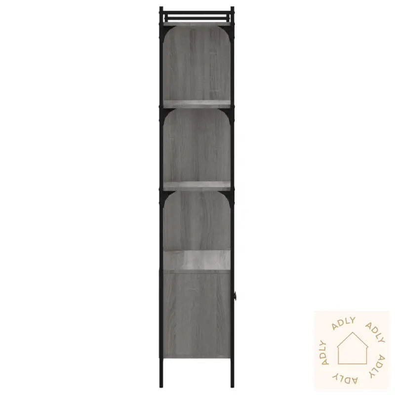 Bokhylle Med Dører Grå Sonoma 76,5X30X154,5 Cm Konstruert Tre
