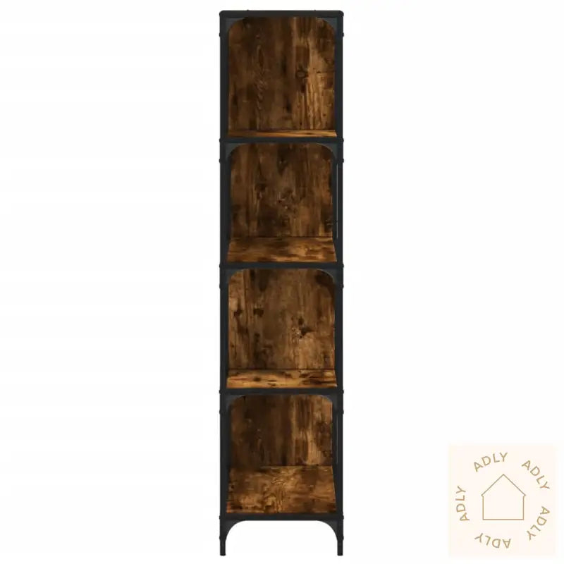 Bokhylle 4 Etasjer Røkt Eik 139X33,5X149 Cm Konstruert Tre