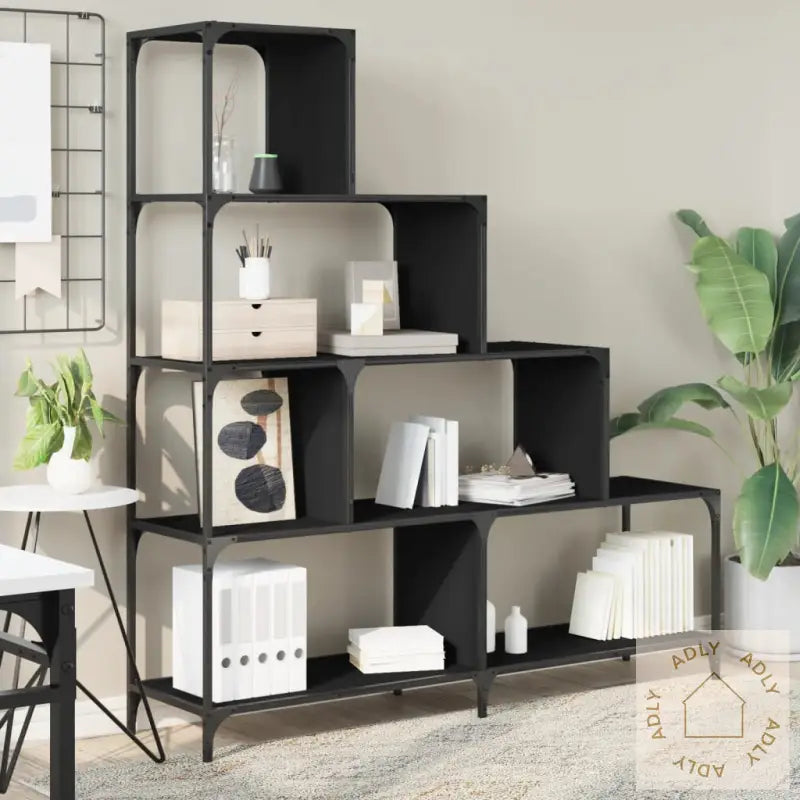 Bokhylle 4 Trinn Svart 139X33,5X149 Cm Konstruert Tre