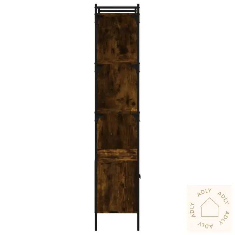 Bokhylle Med Dører Røkt Eik 76,5X30X154,5 Cm Konstruert Tre