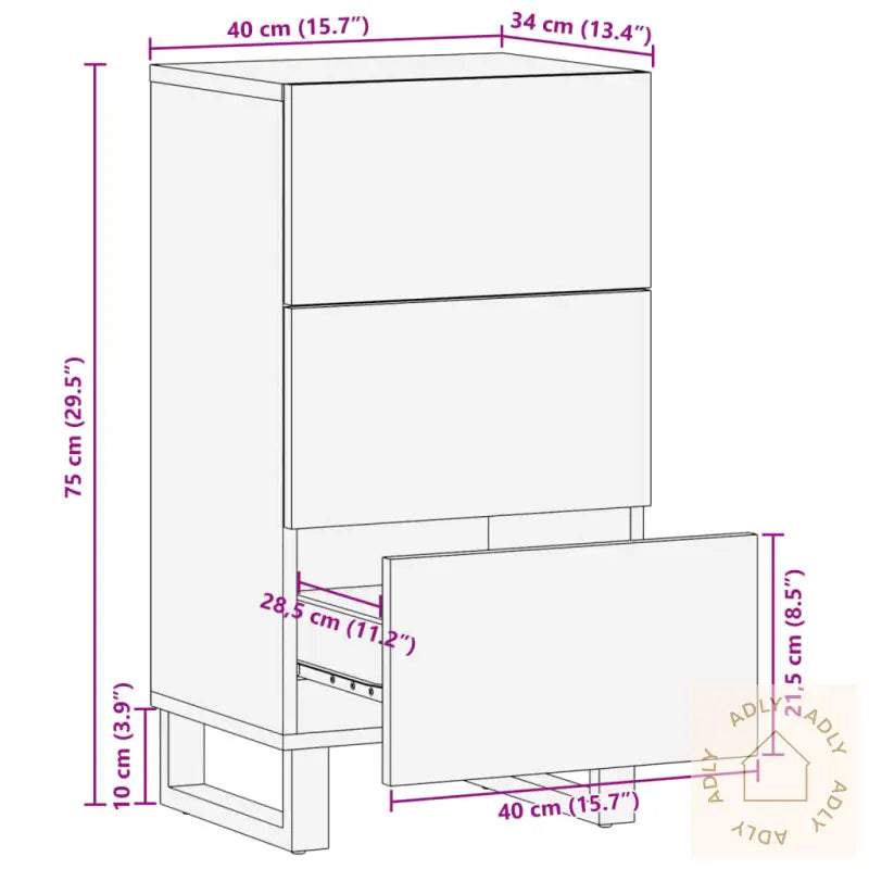 Skjenk 40X34X75 Cm Heltre Mango