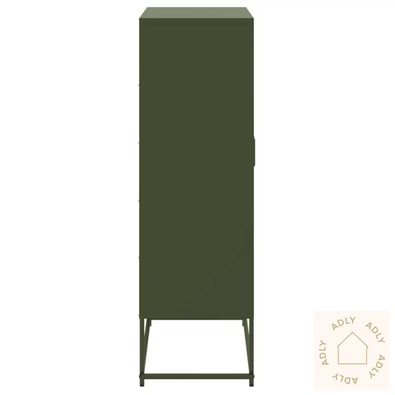 Highboard Olivengrønn 68,5X38,5X123,5 Cm Stål