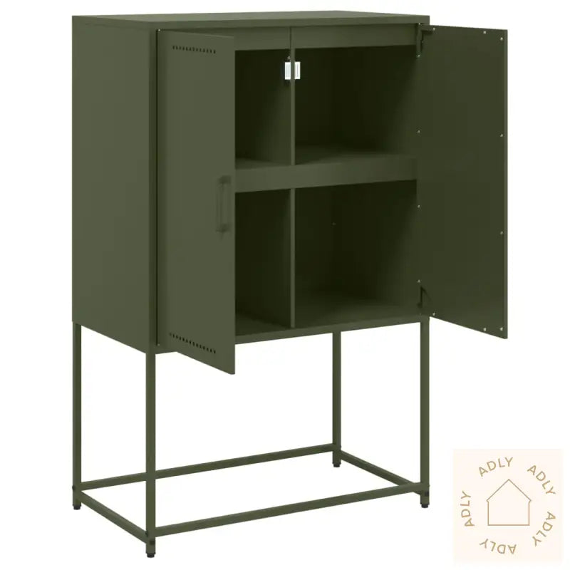 Highboard Olivengrønn 68,5X38,5X107 Cm Stål